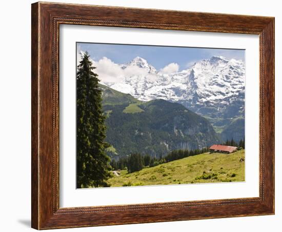 Jungfrau Massif From Murren, Jungfrau Region, Switzerland, Europe-Michael DeFreitas-Framed Photographic Print