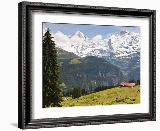 Jungfrau Massif From Murren, Jungfrau Region, Switzerland, Europe-Michael DeFreitas-Framed Photographic Print