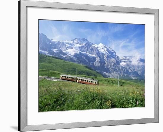 Jungfrau Railway and the Jungfrau, 13642 Ft., Bernese Oberland, Swiss Alps, Switzerland-Hans Peter Merten-Framed Photographic Print