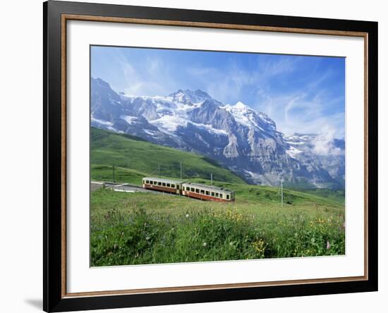 Jungfrau Railway and the Jungfrau, 13642 Ft., Bernese Oberland, Swiss Alps, Switzerland-Hans Peter Merten-Framed Photographic Print