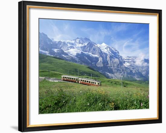 Jungfrau Railway and the Jungfrau, 13642 Ft., Bernese Oberland, Swiss Alps, Switzerland-Hans Peter Merten-Framed Photographic Print