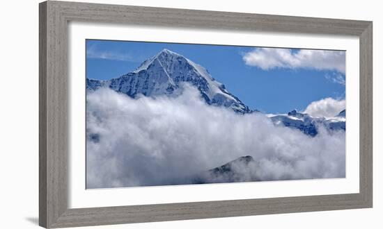 Jungfraujoch and Monch, Grindelwald, Bernese Oberland, Canton of Bern, Switzerland, Europe-Hans-Peter Merten-Framed Photographic Print