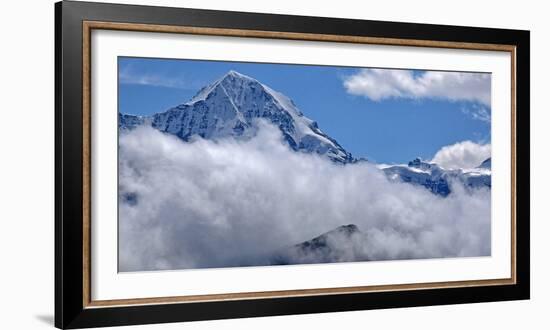 Jungfraujoch and Monch, Grindelwald, Bernese Oberland, Canton of Bern, Switzerland, Europe-Hans-Peter Merten-Framed Photographic Print