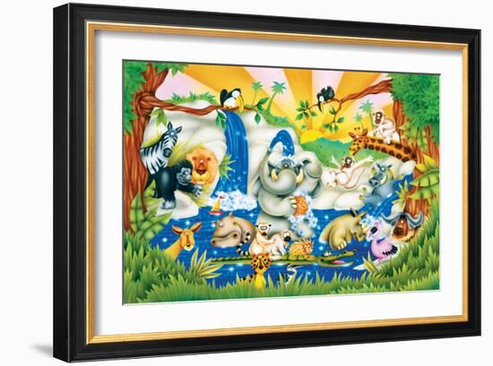 Jungle Bath-Marco Chicapouje-Framed Art Print