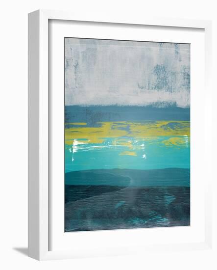 Jungle Blue and Gray Abstract Study-Emma Moore-Framed Art Print