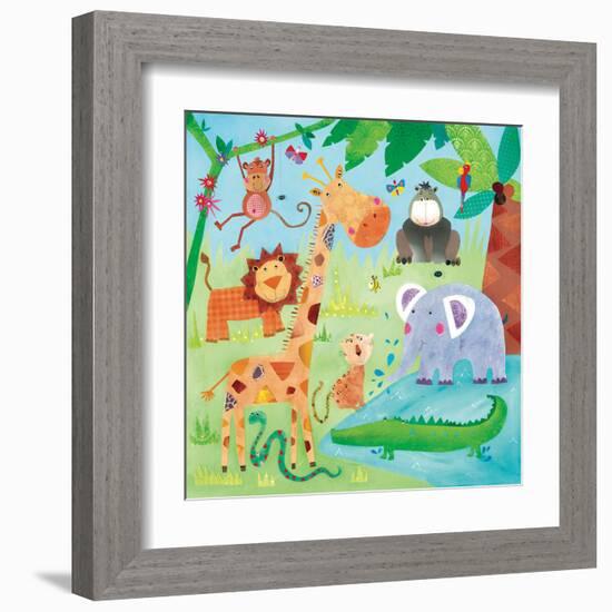 Jungle Friends II-Kate and Elizabeth Pope-Framed Art Print