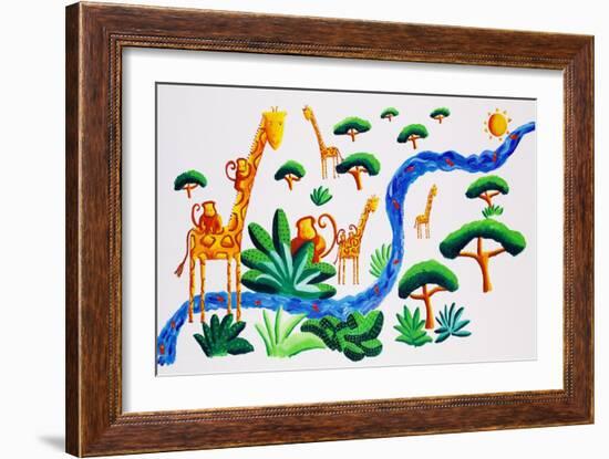 Jungle River 2, 2002-Julie Nicholls-Framed Giclee Print