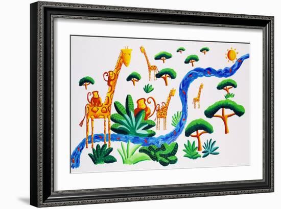 Jungle River 2, 2002-Julie Nicholls-Framed Giclee Print