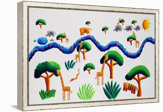 Jungle River, 2002-Julie Nicholls-Framed Premier Image Canvas