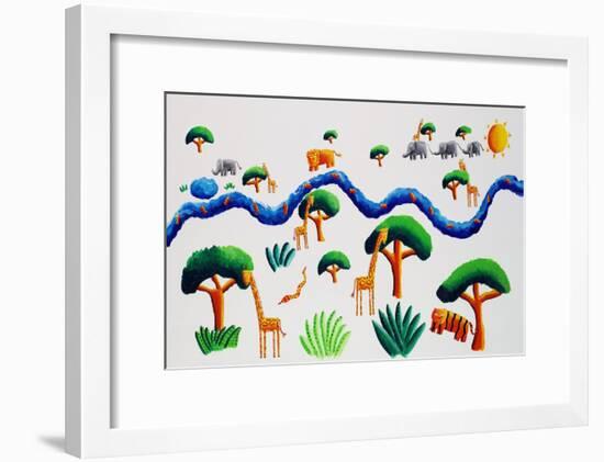 Jungle River, 2002-Julie Nicholls-Framed Premium Giclee Print