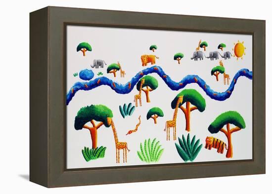 Jungle River, 2002-Julie Nicholls-Framed Premier Image Canvas