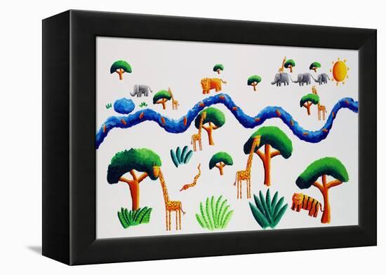 Jungle River, 2002-Julie Nicholls-Framed Premier Image Canvas