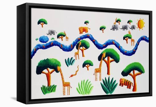 Jungle River, 2002-Julie Nicholls-Framed Premier Image Canvas