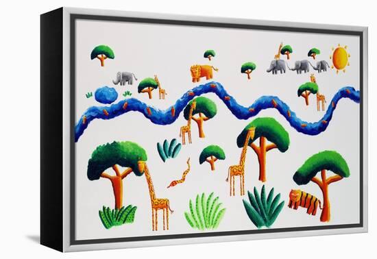 Jungle River, 2002-Julie Nicholls-Framed Premier Image Canvas