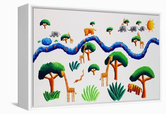 Jungle River, 2002-Julie Nicholls-Framed Premier Image Canvas
