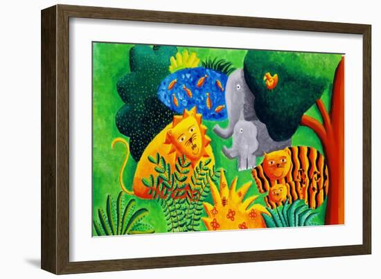 Jungle Scene, 2002-Julie Nicholls-Framed Premium Giclee Print