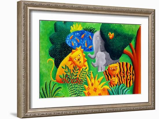 Jungle Scene, 2002-Julie Nicholls-Framed Giclee Print