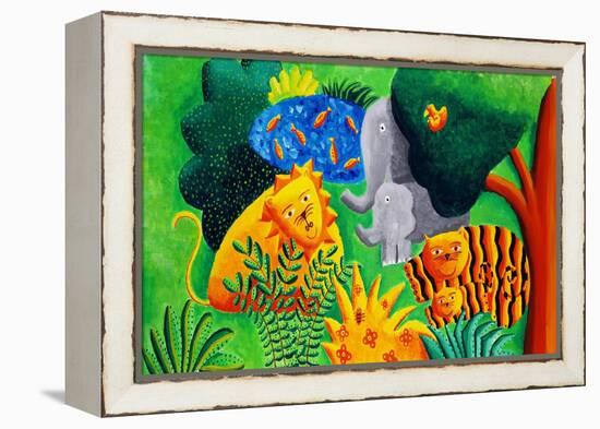 Jungle Scene, 2002-Julie Nicholls-Framed Premier Image Canvas