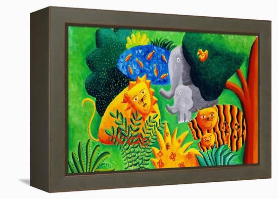 Jungle Scene, 2002-Julie Nicholls-Framed Premier Image Canvas