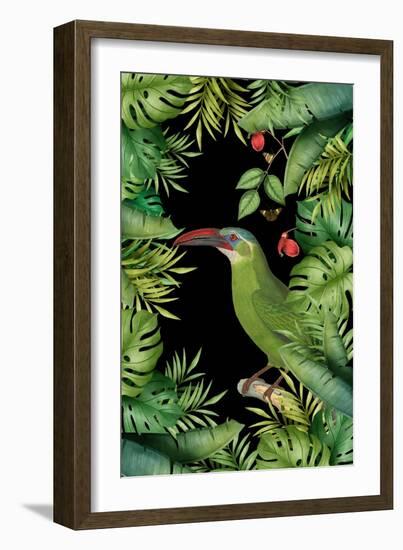 Jungle with Green Toucan-Andrea Haase-Framed Giclee Print