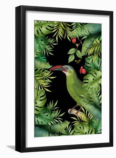 Jungle with Green Toucan-Andrea Haase-Framed Giclee Print