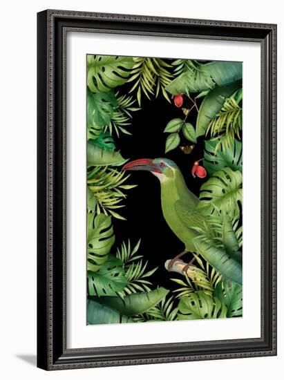 Jungle with Green Toucan-Andrea Haase-Framed Giclee Print