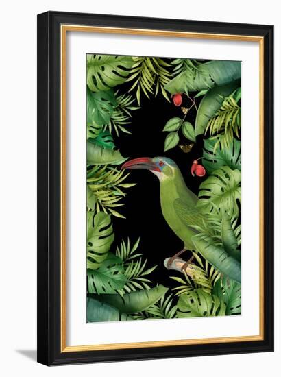 Jungle with Green Toucan-Andrea Haase-Framed Giclee Print