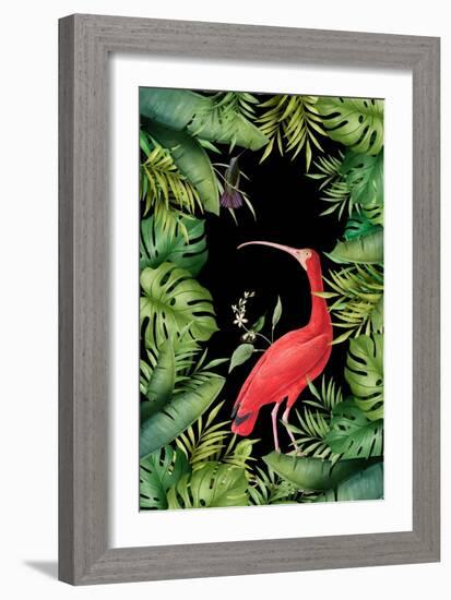 Jungle with Heron-Andrea Haase-Framed Giclee Print