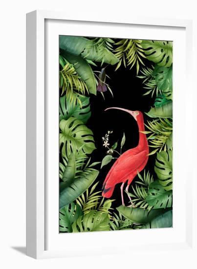 Jungle with Heron-Andrea Haase-Framed Giclee Print