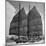 Junk Leaving Harbor with Patchwork Sails Up-Jack Birns-Mounted Photographic Print
