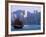 Junk Sailing in Hong Kong Harbor, Hong Kong, China-Paul Souders-Framed Photographic Print