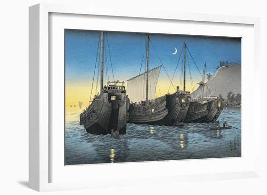 Junk Ships in the Sea-null-Framed Giclee Print