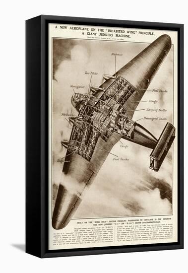 Junkers G38, Large German Freight Plane-B und H Romer-Framed Stretched Canvas