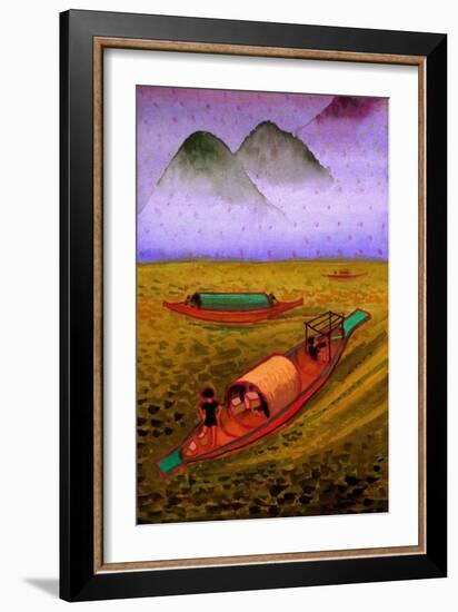 Junks on the Yangtze-John Newcomb-Framed Giclee Print