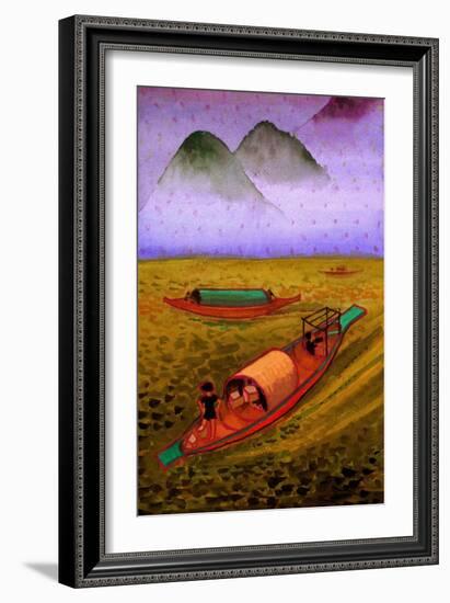 Junks on the Yangtze-John Newcomb-Framed Giclee Print