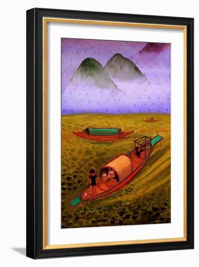 Junks on the Yangtze-John Newcomb-Framed Giclee Print