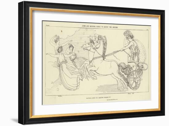 Juno and Minerva Going to Assist the Greeks-John Flaxman-Framed Giclee Print