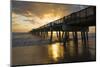 Juno Beach, Florida. Juno Beach Pier at sunrise with high surf-Jolly Sienda-Mounted Photographic Print