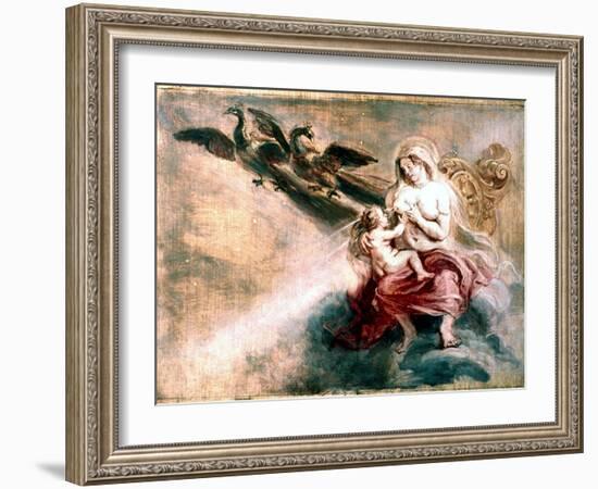 Juno Suckling Hercules-Peter Paul Rubens-Framed Giclee Print