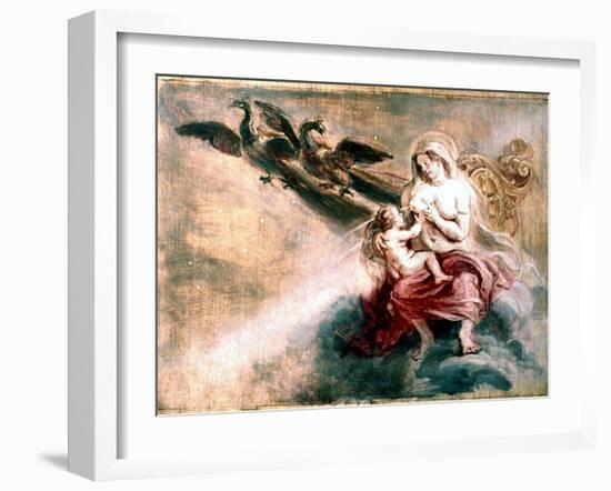 Juno Suckling Hercules-Peter Paul Rubens-Framed Giclee Print