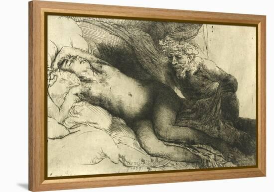 Jupiter and Antiope, C.1659-Rembrandt van Rijn-Framed Premier Image Canvas