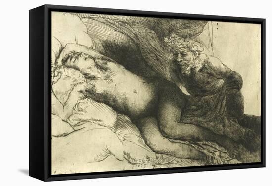 Jupiter and Antiope, C.1659-Rembrandt van Rijn-Framed Premier Image Canvas