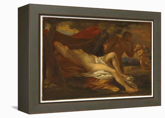 Jupiter and Antiope (Oil on Canvas)-Nicolas Poussin-Framed Premier Image Canvas