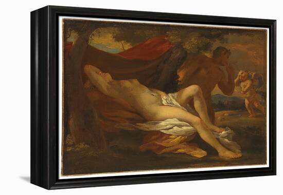 Jupiter and Antiope (Oil on Canvas)-Nicolas Poussin-Framed Premier Image Canvas