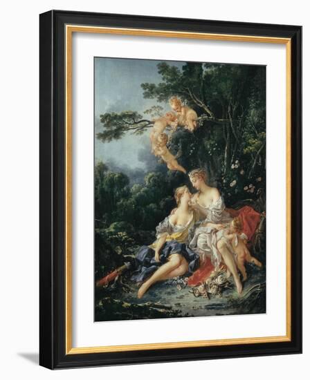 Jupiter and Callisto-Francois Boucher-Framed Art Print