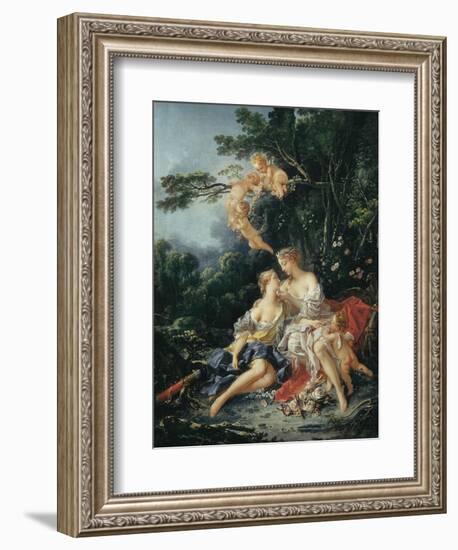 Jupiter and Callisto-Francois Boucher-Framed Art Print