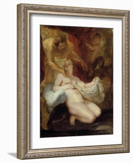 Jupiter and Danae, 17th Century-Peter Paul Rubens-Framed Giclee Print