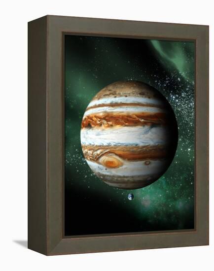 Jupiter And Earth, Artwork-Victor Habbick-Framed Premier Image Canvas