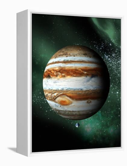 Jupiter And Earth, Artwork-Victor Habbick-Framed Premier Image Canvas