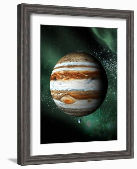 Jupiter And Earth, Artwork-Victor Habbick-Framed Photographic Print